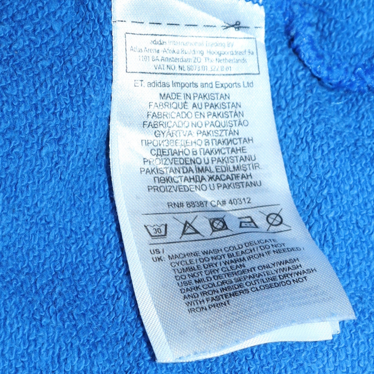 Adidas Mens Blue XL Pullover Hoodie with Logo Print