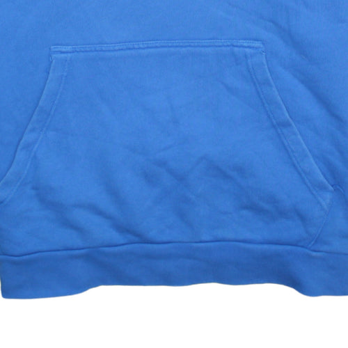 Adidas Mens Blue XL Pullover Hoodie with Logo Print