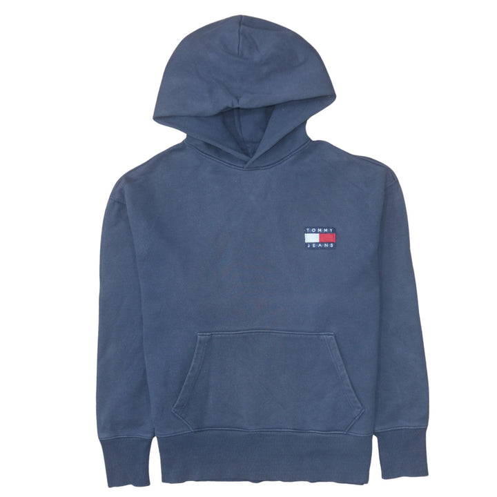 Tommy Jeans Women's Blue Pullover Hoodie Size S Cotton Logo Sweatshirt