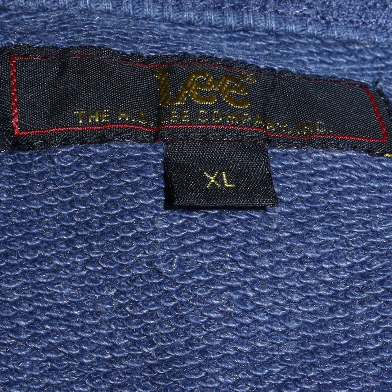 Lee Mens Blue Pullover Sweatshirt XL Crew Neck Logo Cotton Blend