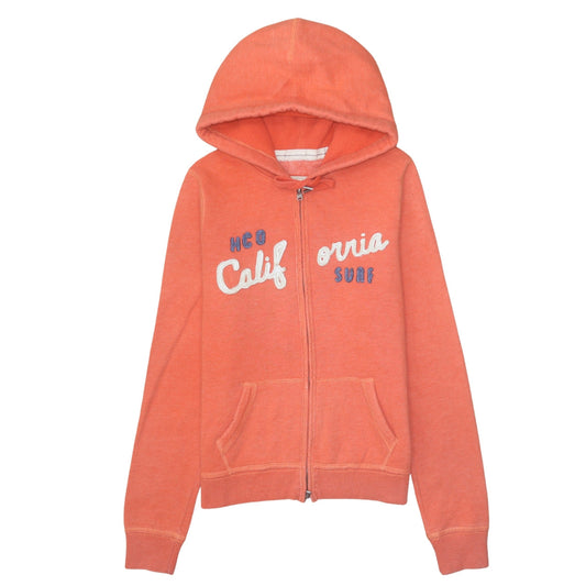 Hollister Women’s Coral Full Zip Hoodie L Surf California Design
