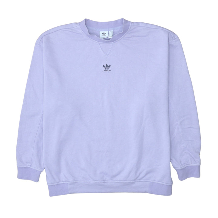 Adidas Women’s Lilac Sweatshirt Small Crew Neck Logo Cotton Blend