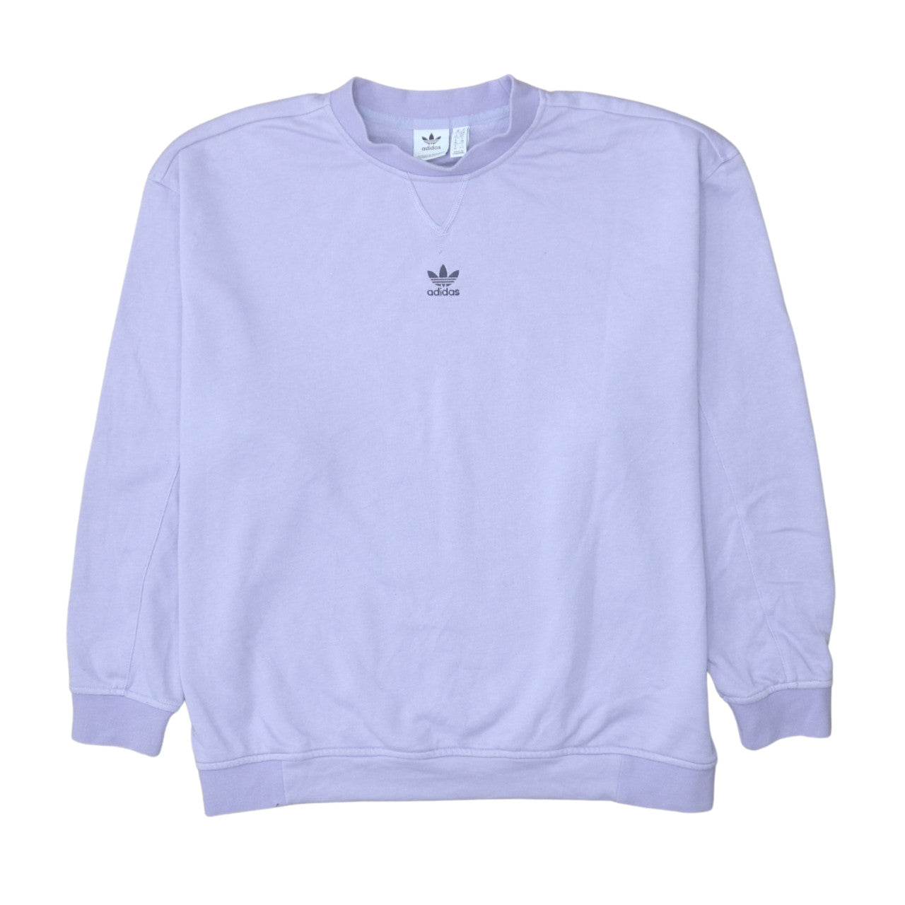 Adidas Women’s Lilac Sweatshirt Small Crew Neck Logo Cotton Blend
