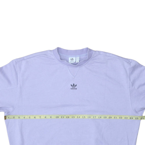 Adidas Women’s Lilac Sweatshirt Small Crew Neck Logo Cotton Blend