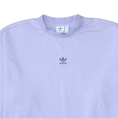 Adidas Women’s Lilac Sweatshirt Small Crew Neck Logo Cotton Blend