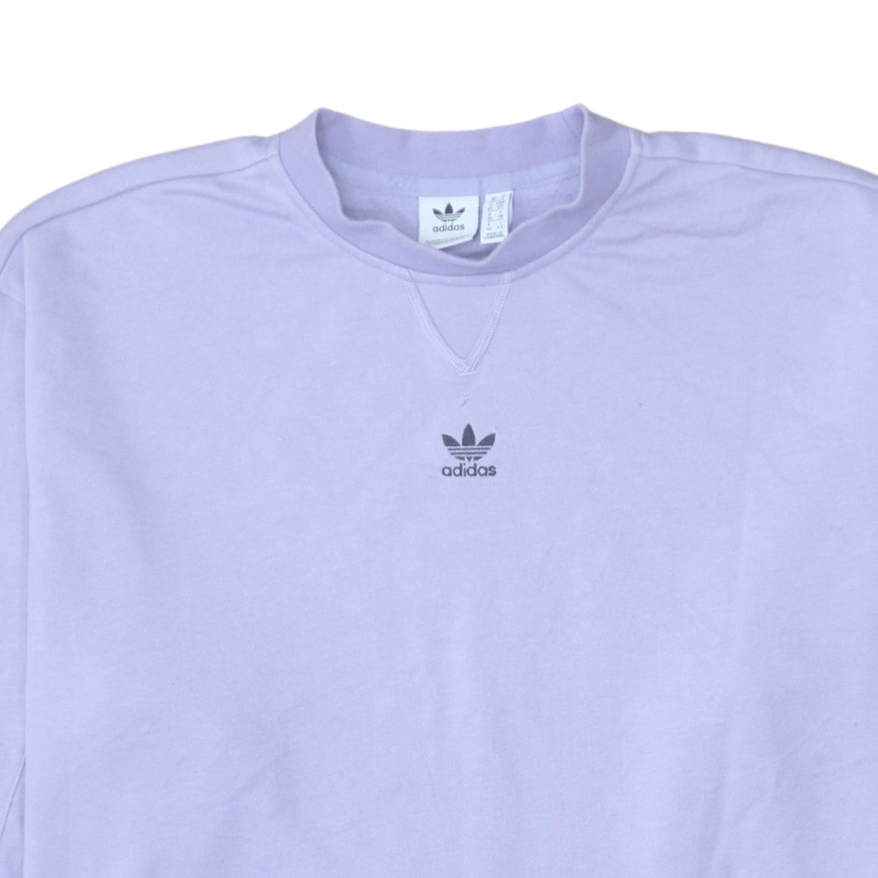 Adidas Women’s Lilac Sweatshirt Small Crew Neck Logo Cotton Blend