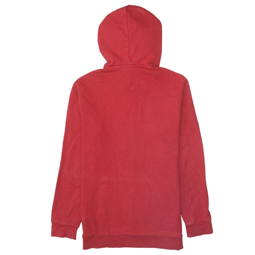 Adidas Mens Red Pullover Hoodie M Sports Fleece Logo Sweatshirt