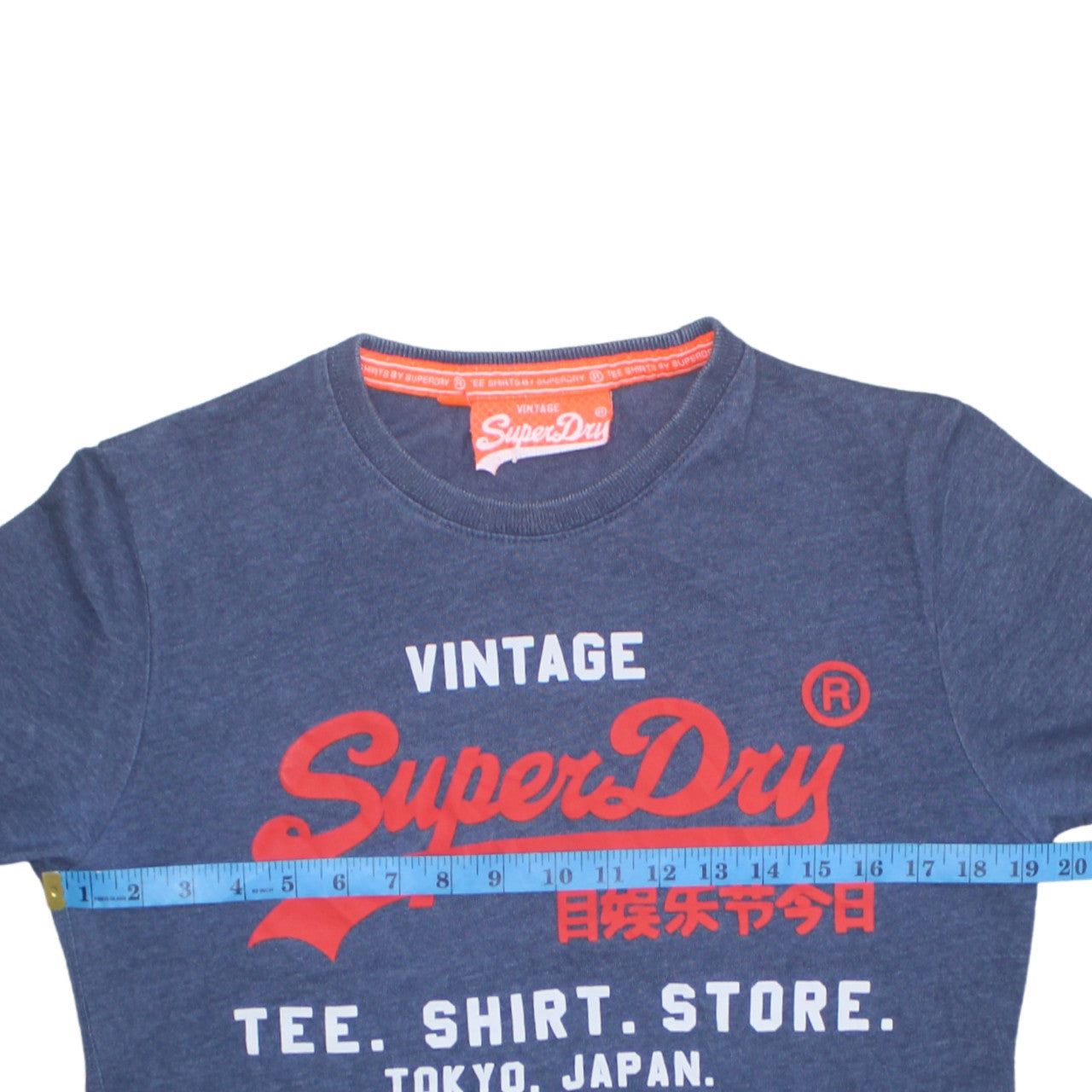 Superdry Men's Blue Vintage Graphic Logo T-Shirt Size M