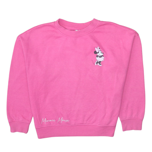 Disney Minnie Mouse Pink Crew Neck Sweatshirt Women Small