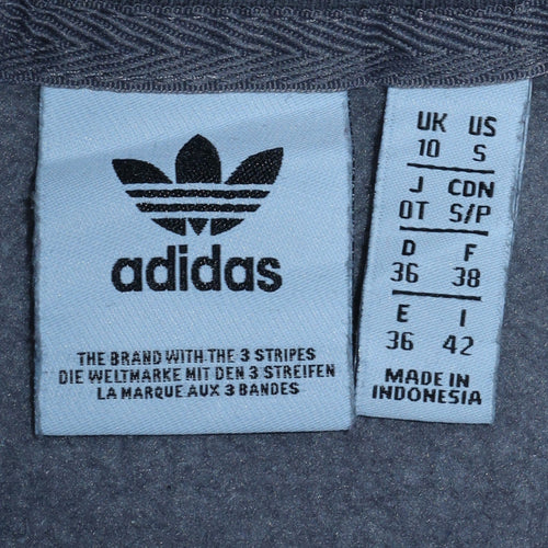 Adidas Women Grey 1/2 Zip Sweatshirt Size 10 Classic Logo Pullover