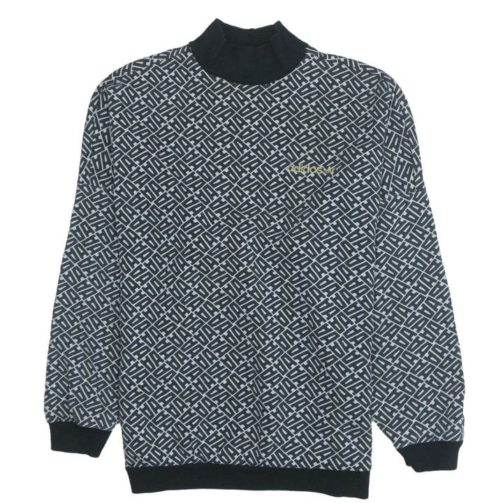 Adidas Women’s Black & White Geometric Logo Sweatshirt Size S