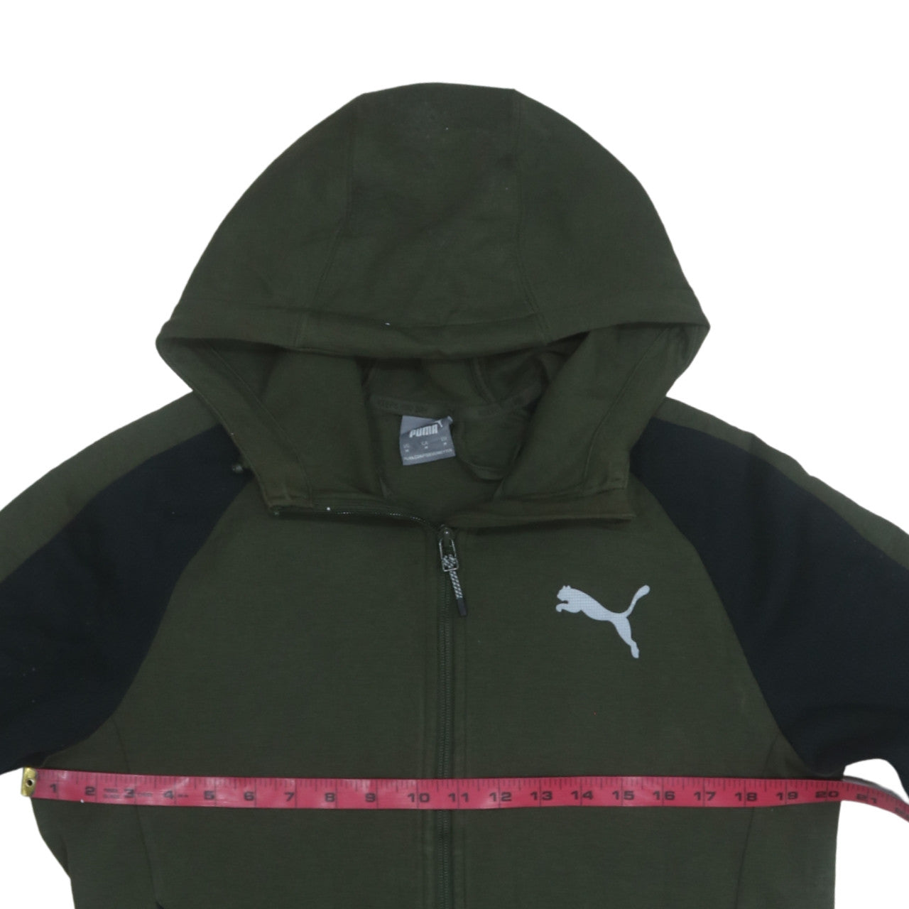 Puma Men’s Green Full Zip Hoodie Size M Sportswear