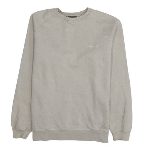 Reebok Women Beige Crew Neck Pullover Sweatshirt Size M