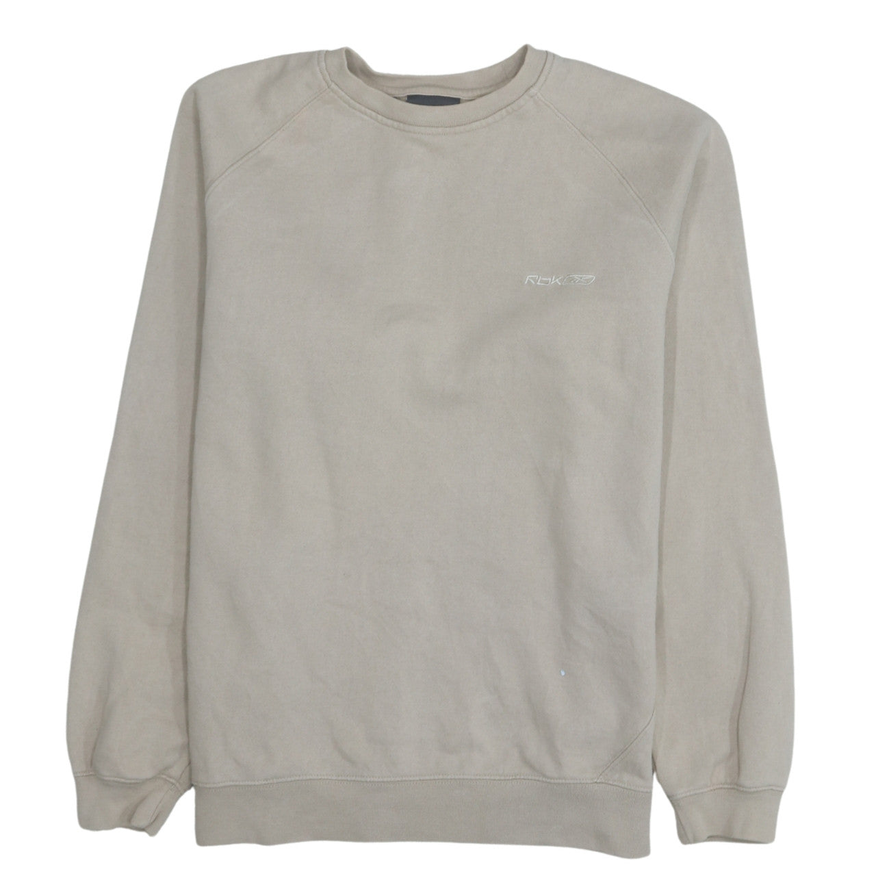 Reebok Women Beige Crew Neck Pullover Sweatshirt Size M