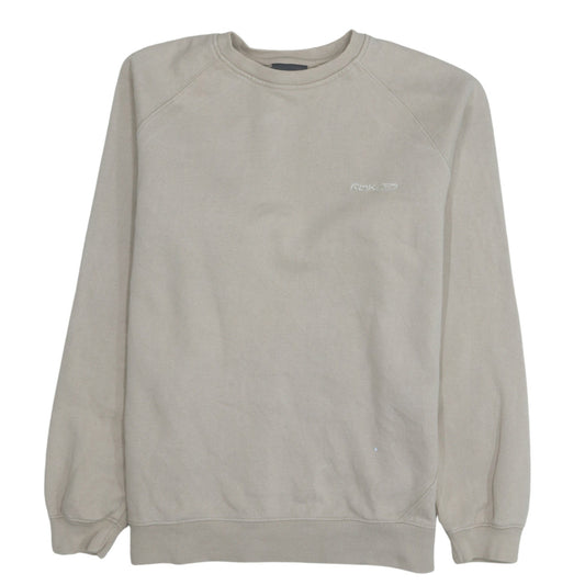 Reebok Women Beige Crew Neck Pullover Sweatshirt Size M