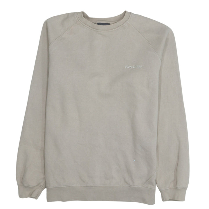 Reebok Women Beige Crew Neck Pullover Sweatshirt Size M