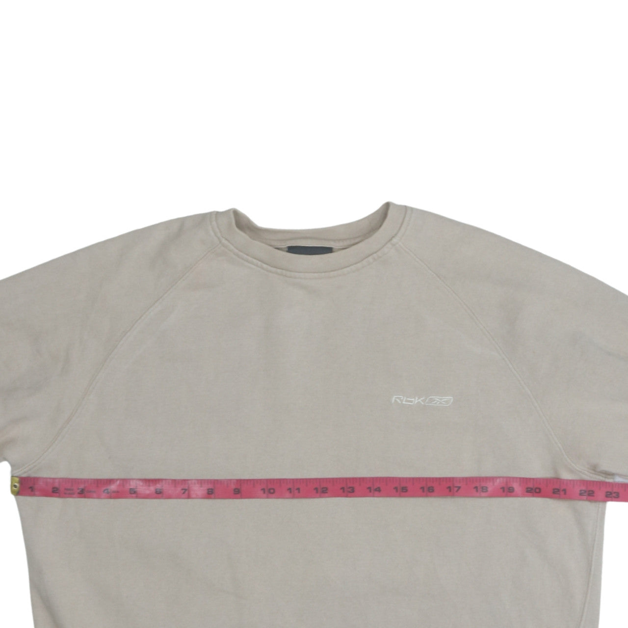 Reebok Women Beige Crew Neck Pullover Sweatshirt Size M