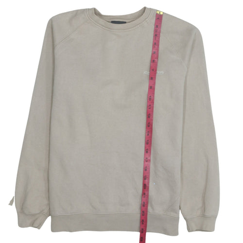 Reebok Women Beige Crew Neck Pullover Sweatshirt Size M
