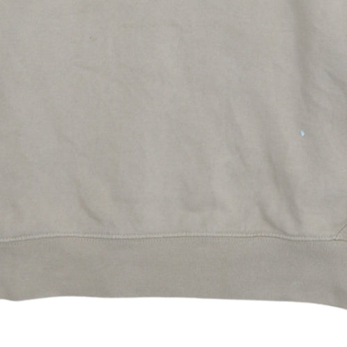 Reebok Women Beige Crew Neck Pullover Sweatshirt Size M