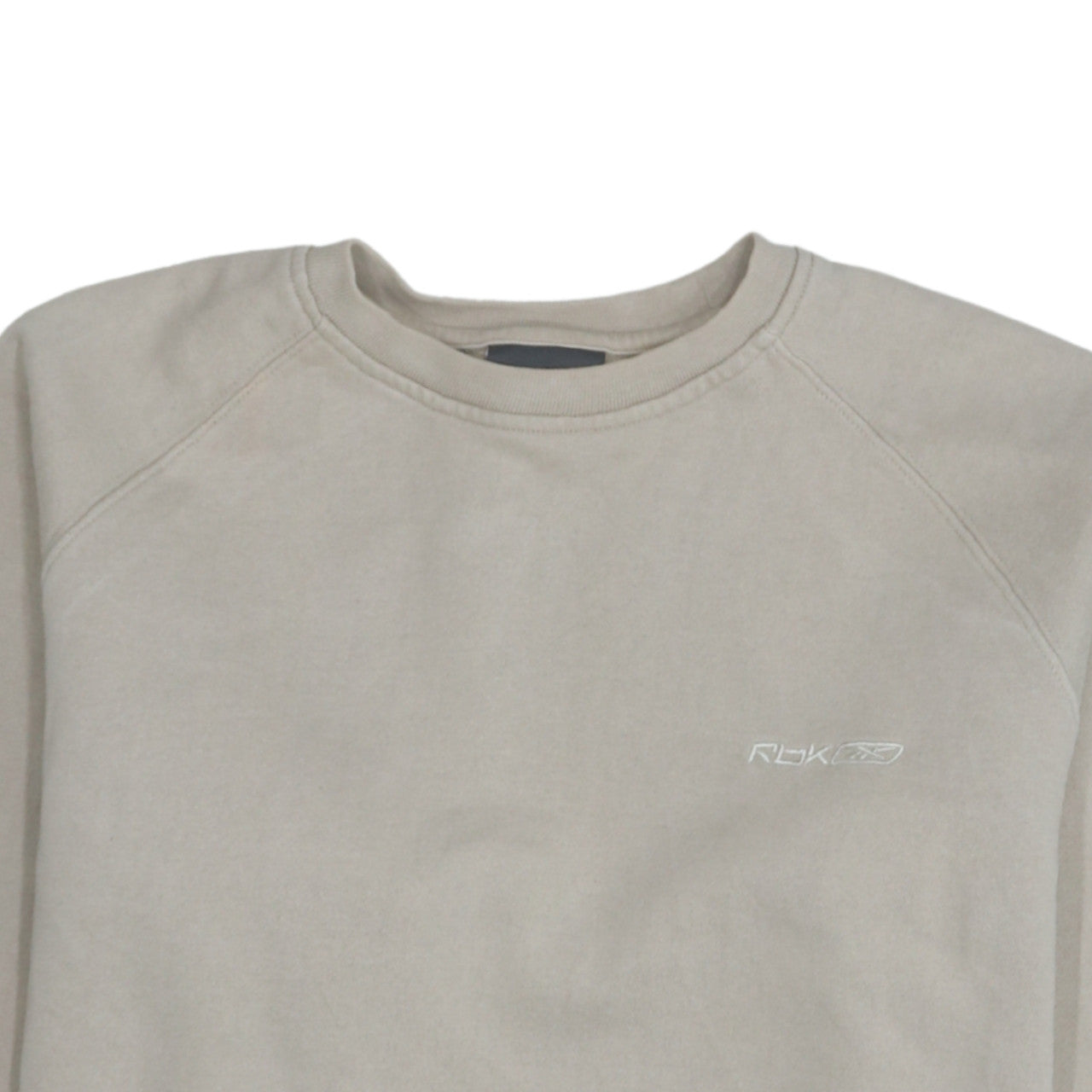 Reebok Women Beige Crew Neck Pullover Sweatshirt Size M