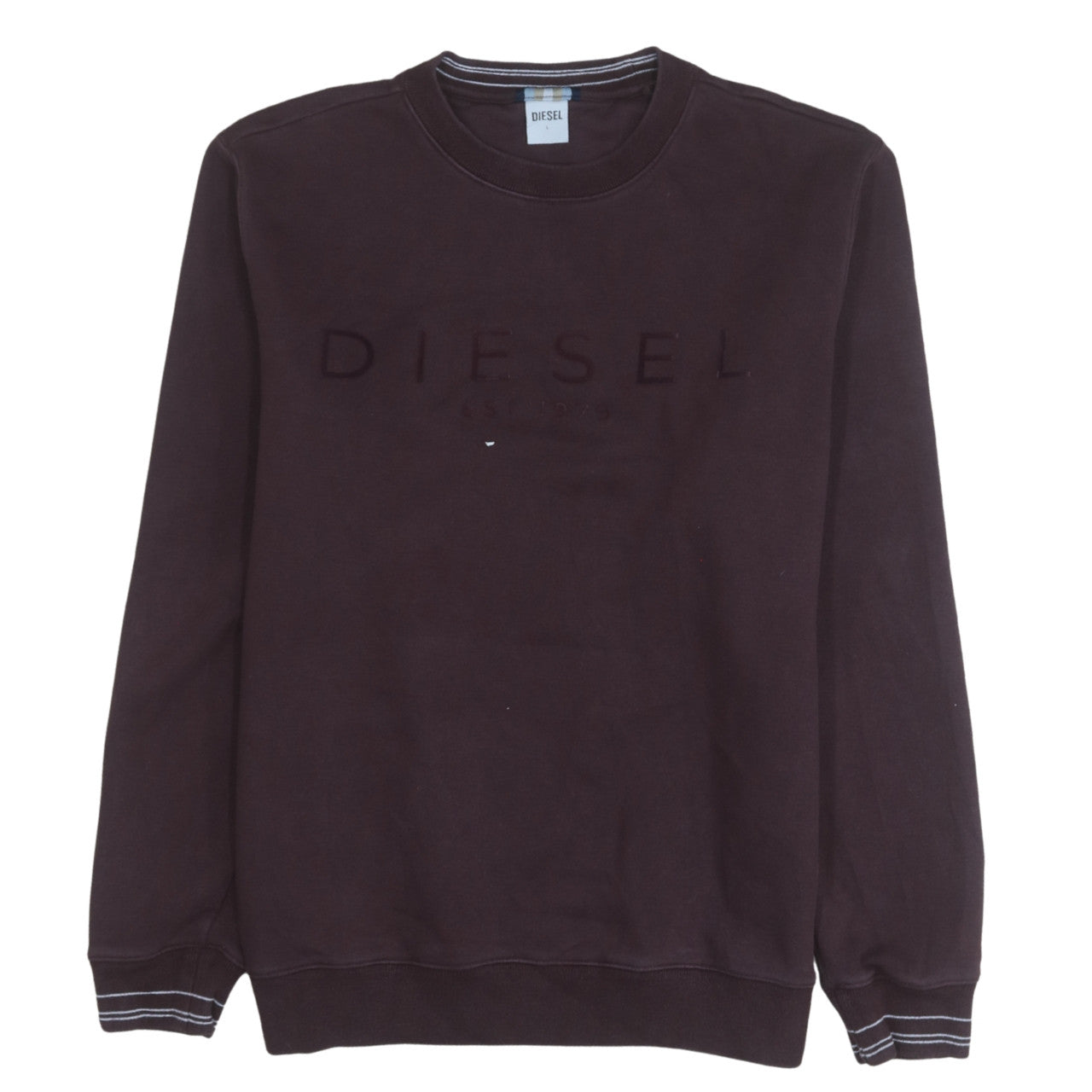 Diesel Men's Brown Crew Neck Sweatshirt L Cotton Blend