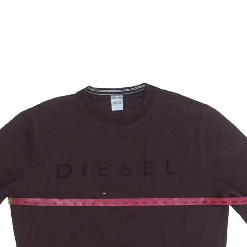 Diesel Men's Brown Crew Neck Sweatshirt L Cotton Blend
