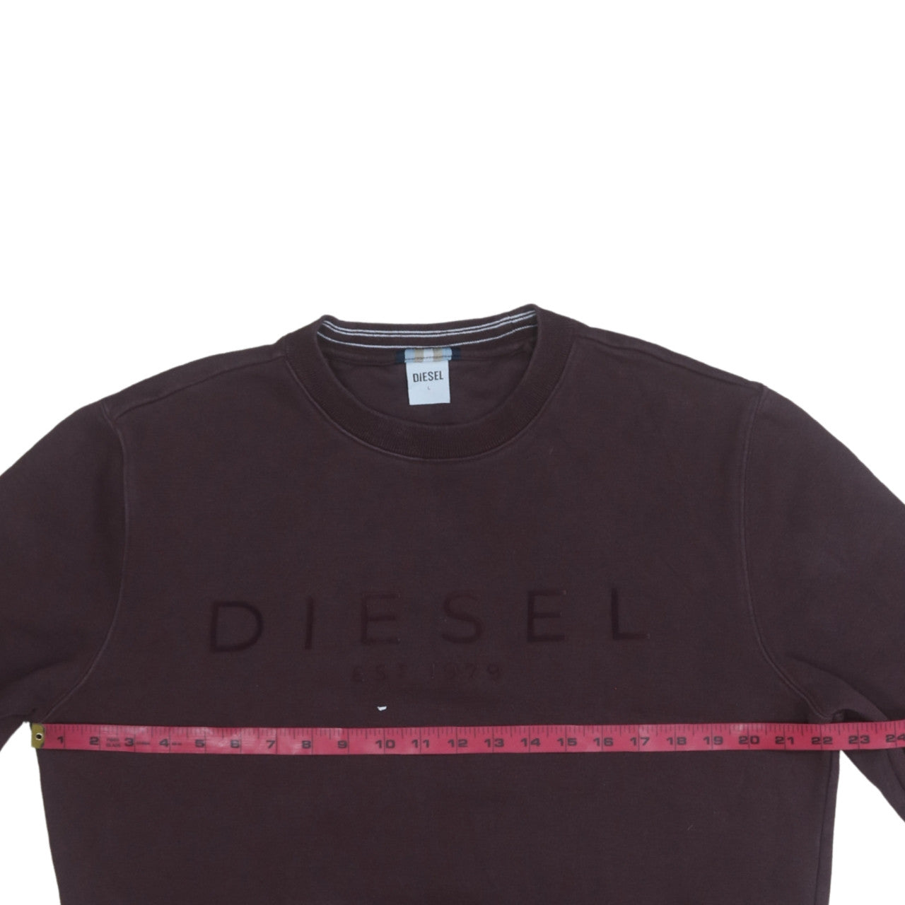 Diesel Men's Brown Crew Neck Sweatshirt L Cotton Blend
