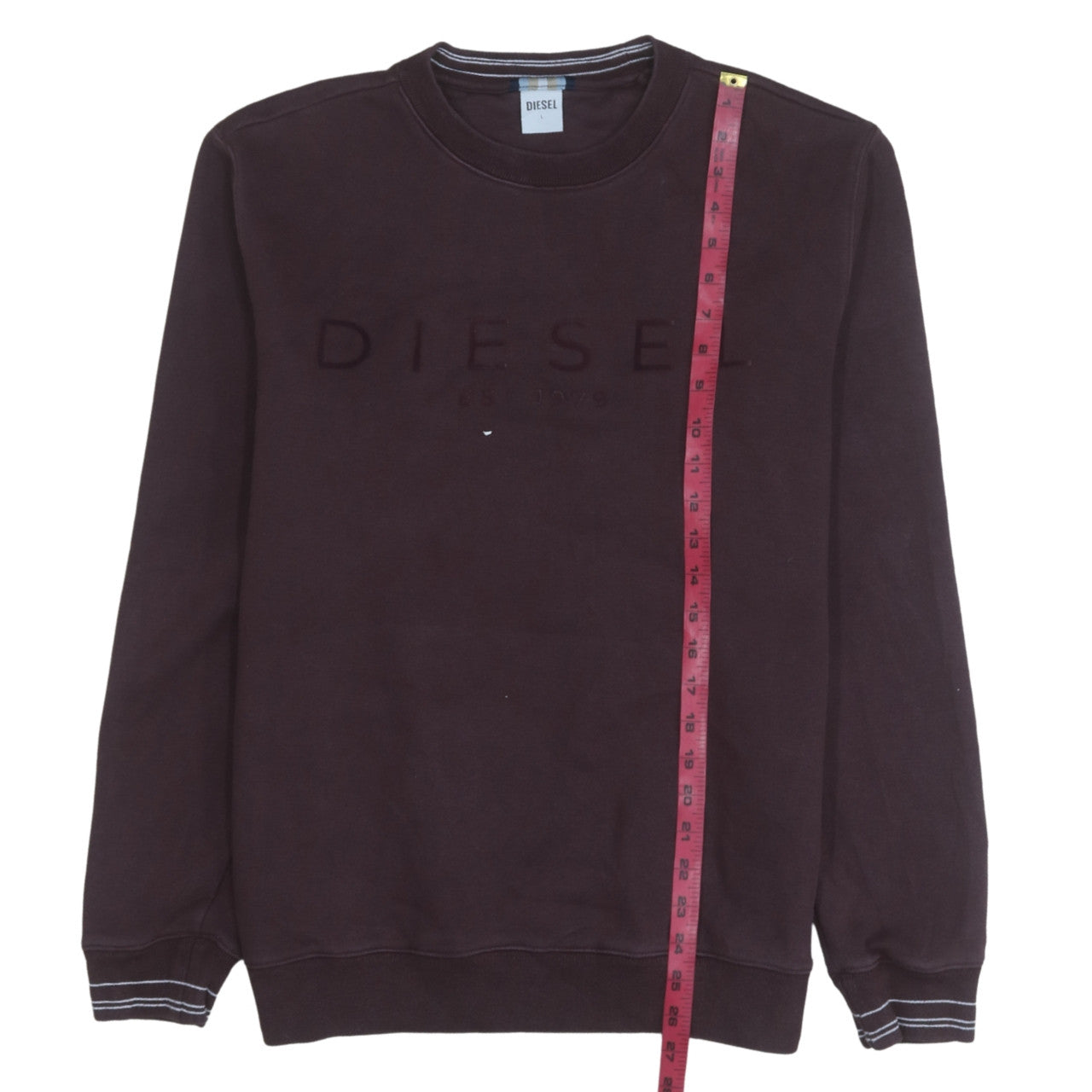 Diesel Men's Brown Crew Neck Sweatshirt L Cotton Blend