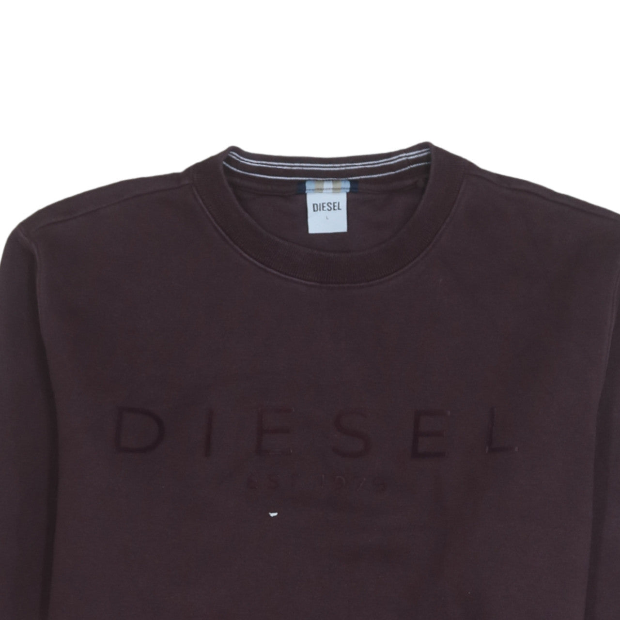 Diesel Men's Brown Crew Neck Sweatshirt L Cotton Blend