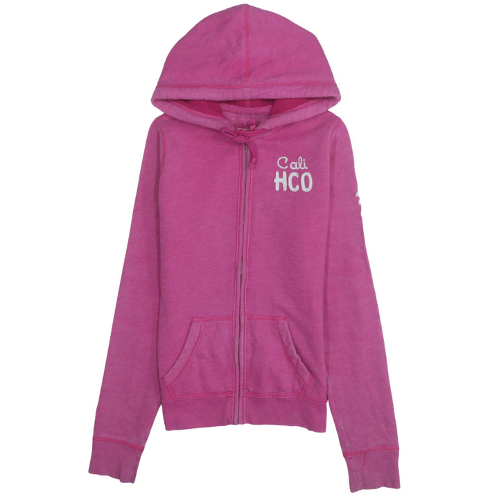 Hollister Womens Pink Full Zip Hoodie Size M Cotton Blend