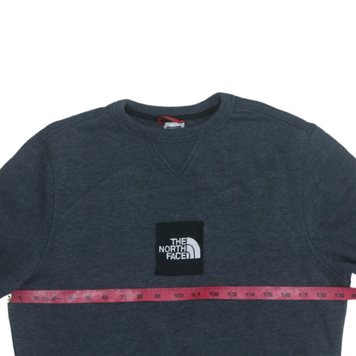 The North Face Men Blue Pullover Sweatshirt S Regular Fit Crew Neck