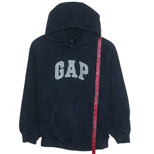 GAP Women Navy Blue Pullover Hoodie S Logo Embroidered Casual