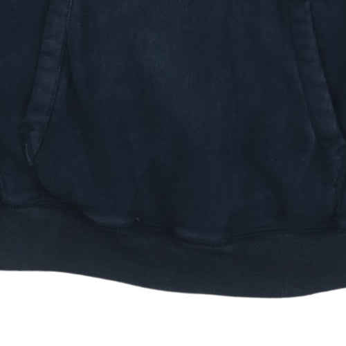 GAP Women Navy Blue Pullover Hoodie S Logo Embroidered Casual