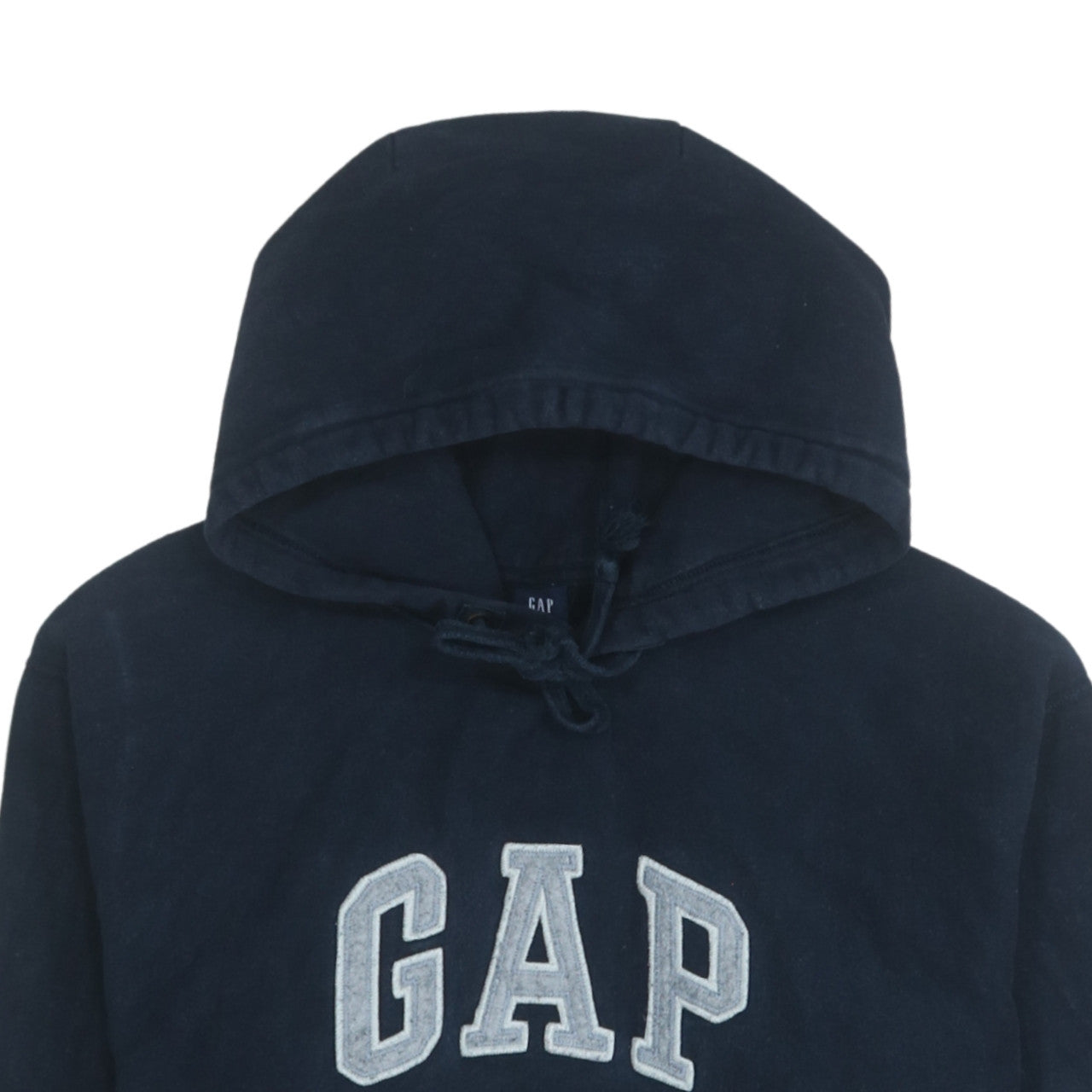 GAP Women Navy Blue Pullover Hoodie S Logo Embroidered Casual