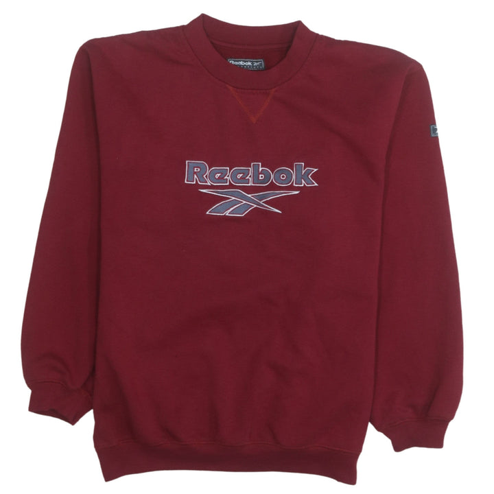 Reebok Boys Red Pullover Fleece Sweatshirt 14-15 Years Logo Crew Neck