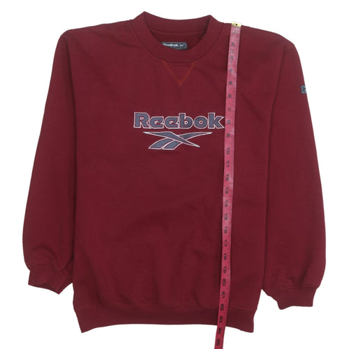 Reebok Boys Red Pullover Fleece Sweatshirt 14-15 Years Logo Crew Neck