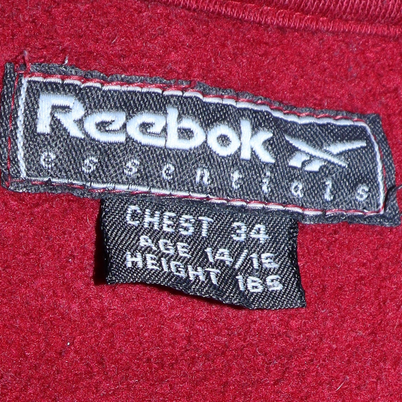 Reebok Boys Red Pullover Fleece Sweatshirt 14-15 Years Logo Crew Neck