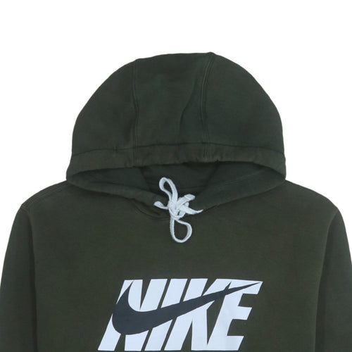 Nike Men’s Green Pullover Hoodie M Regular Fit Graphic Logo Sweatshirt