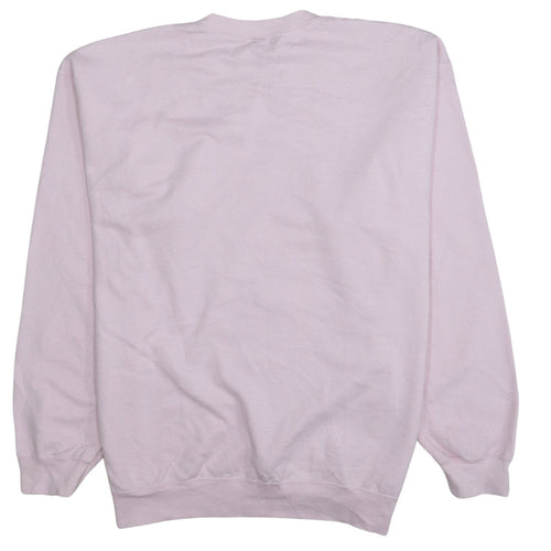 Gildan Women Pink Angel Dust Graphic Pullover Sweatshirt L