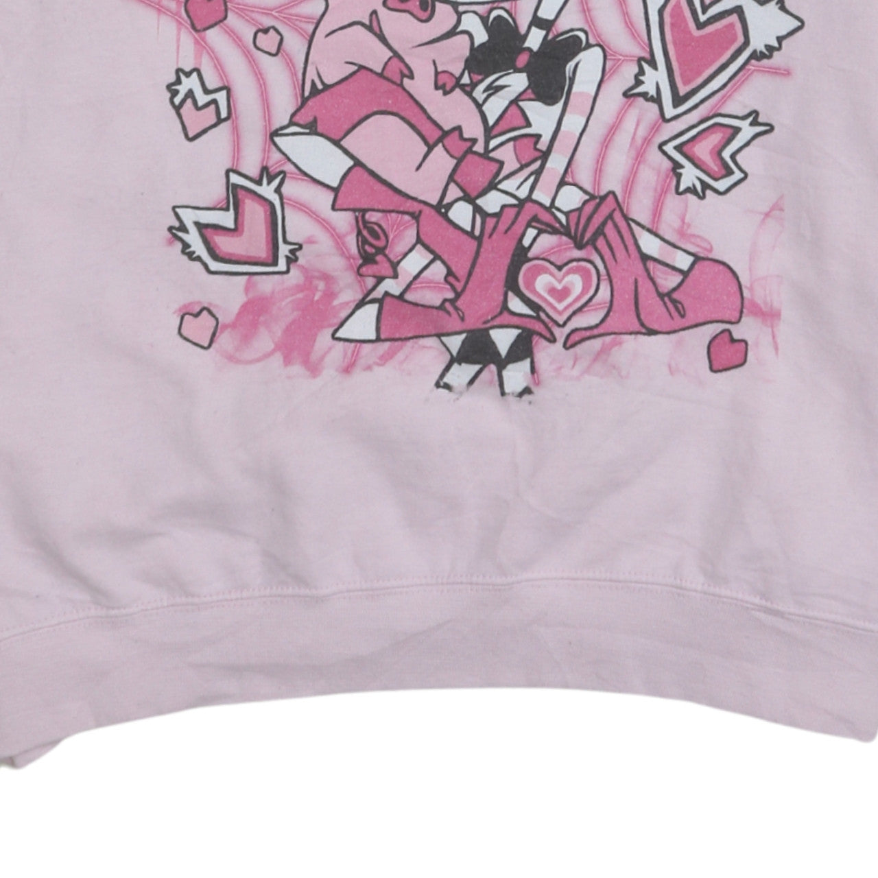 Gildan Women Pink Angel Dust Graphic Pullover Sweatshirt L