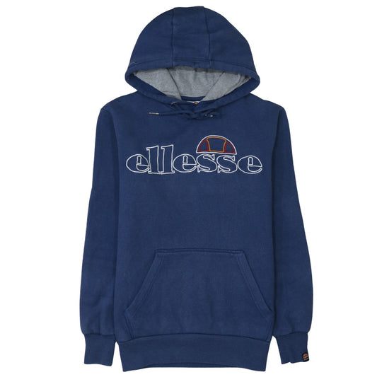 Ellesse Men's Blue Pullover Hoodie Small Regular Fit Logo Fleece