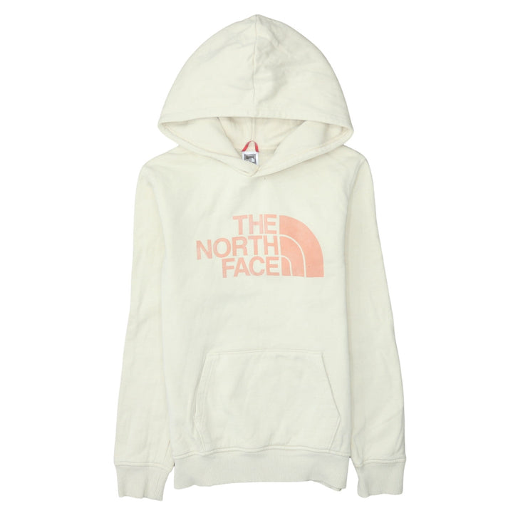 The North Face Girls Ivory Pullover Hoodie L Graphic Logo Cotton