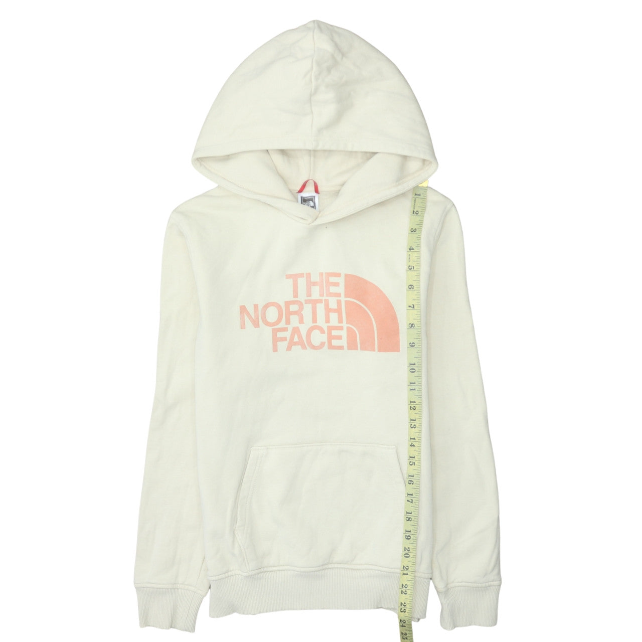 The North Face Girls Ivory Pullover Hoodie L Graphic Logo Cotton
