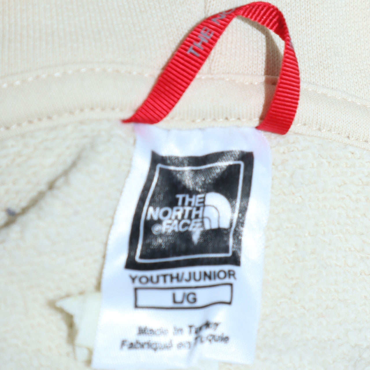 The North Face Girls Ivory Pullover Hoodie L Graphic Logo Cotton