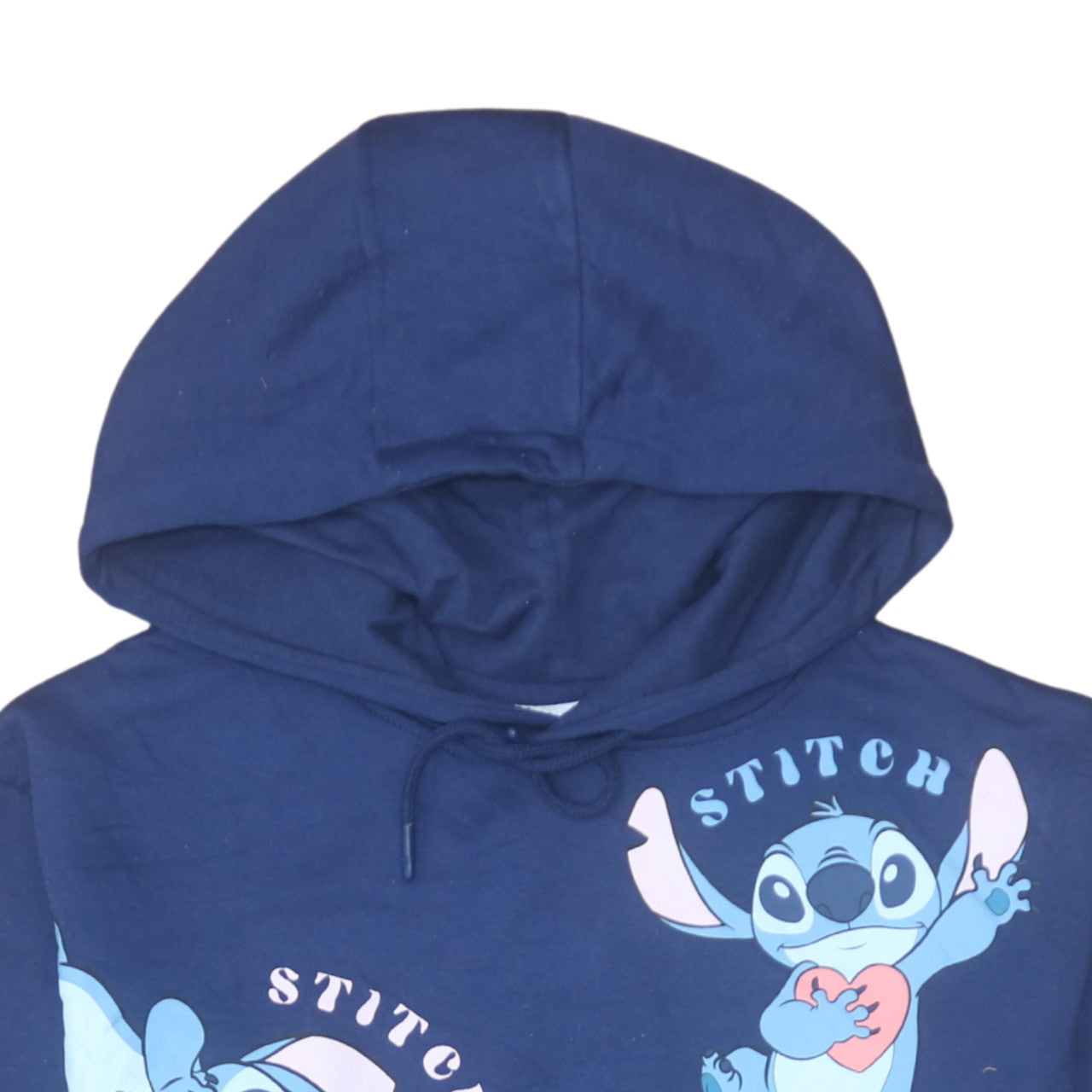 Disney Womens Blue Stitch Hoodie Size 12/14 Pullover Hooded Sweatshirt