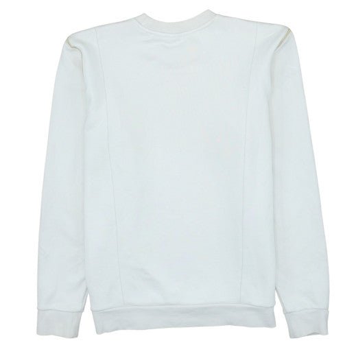 Adidas Women White Gold Logo Crew Neck Sweatshirt Size 10