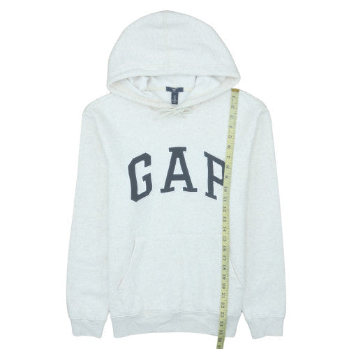 Gap Womens Beige Pullover Hoodie Small Cotton Blend Logo Casual