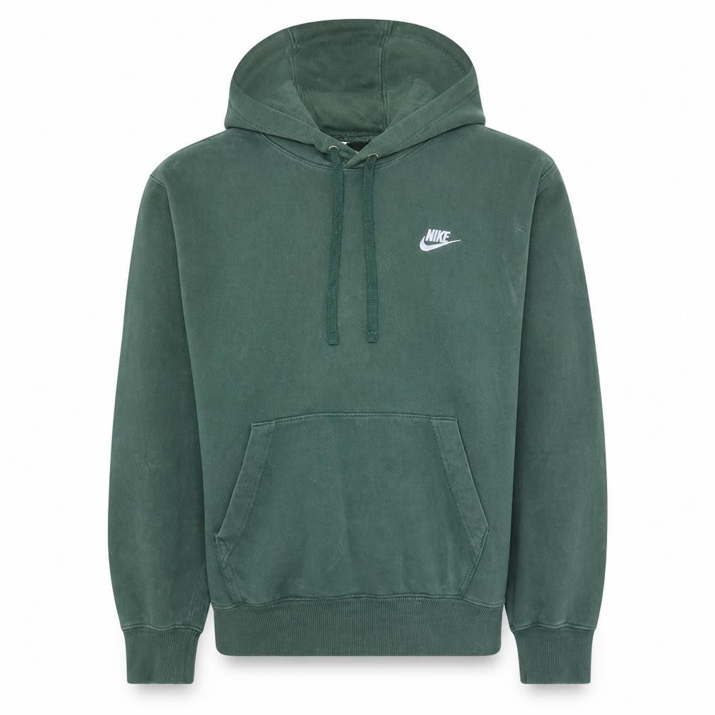 Front view of Nike Men's Green Pullover Hoodie Small Cotton Blend Fleece