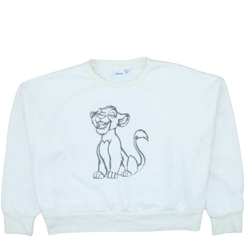 Disney Women White Lion King Pullover Sweatshirt Size L