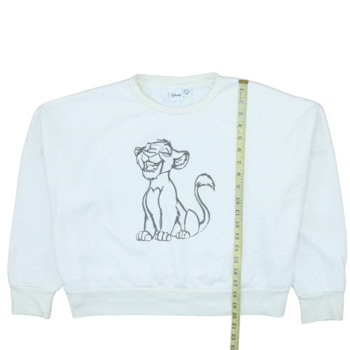 Disney Women White Lion King Pullover Sweatshirt Size L